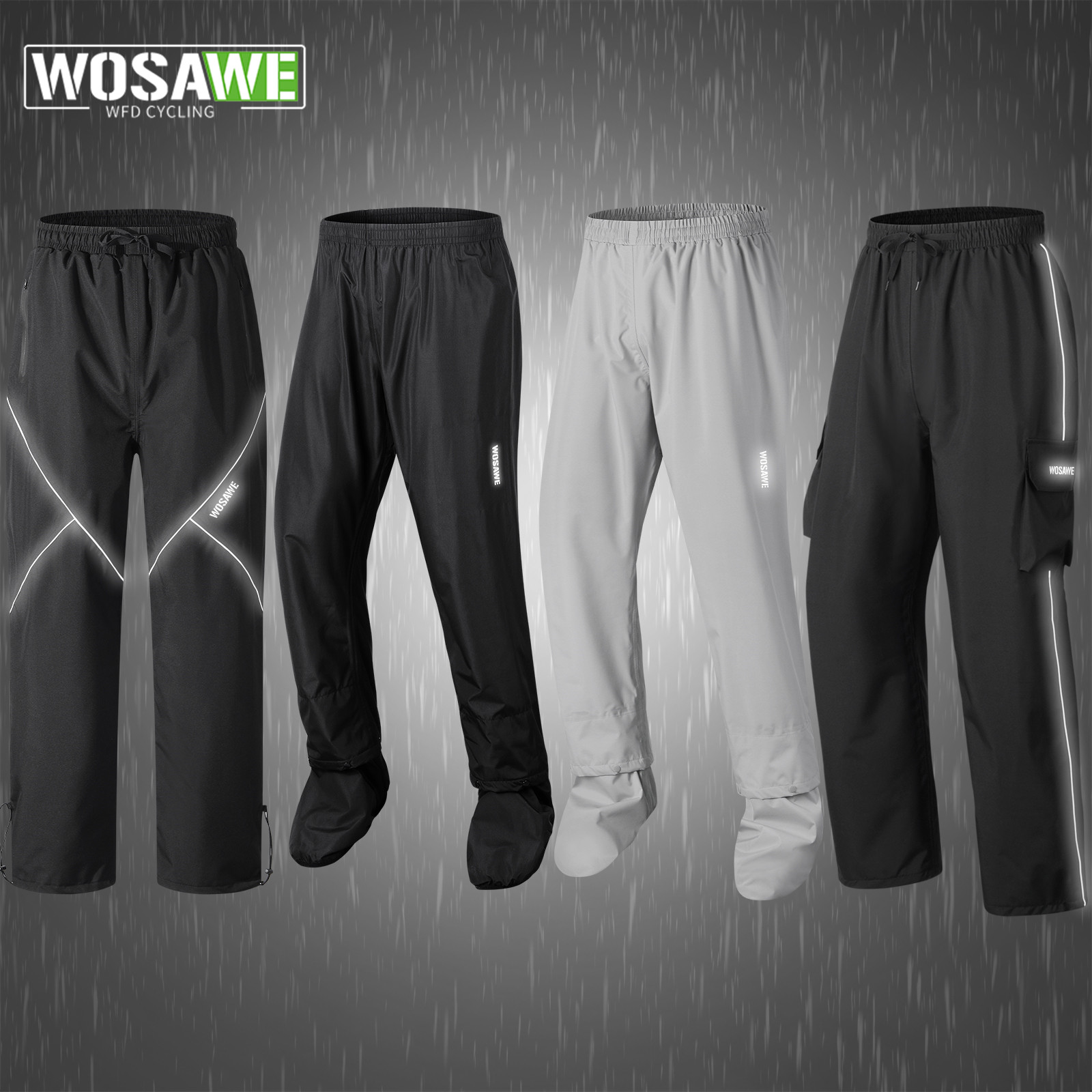 Fishing Rain Suit - WOSAWE Cycling Rain Pants Waterproof Reflective