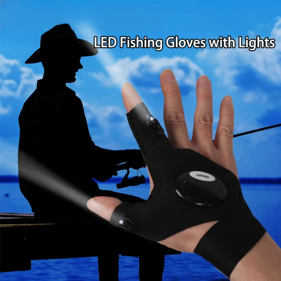 LED Half Finger Glove for Men  - Fishing Gloves review and price