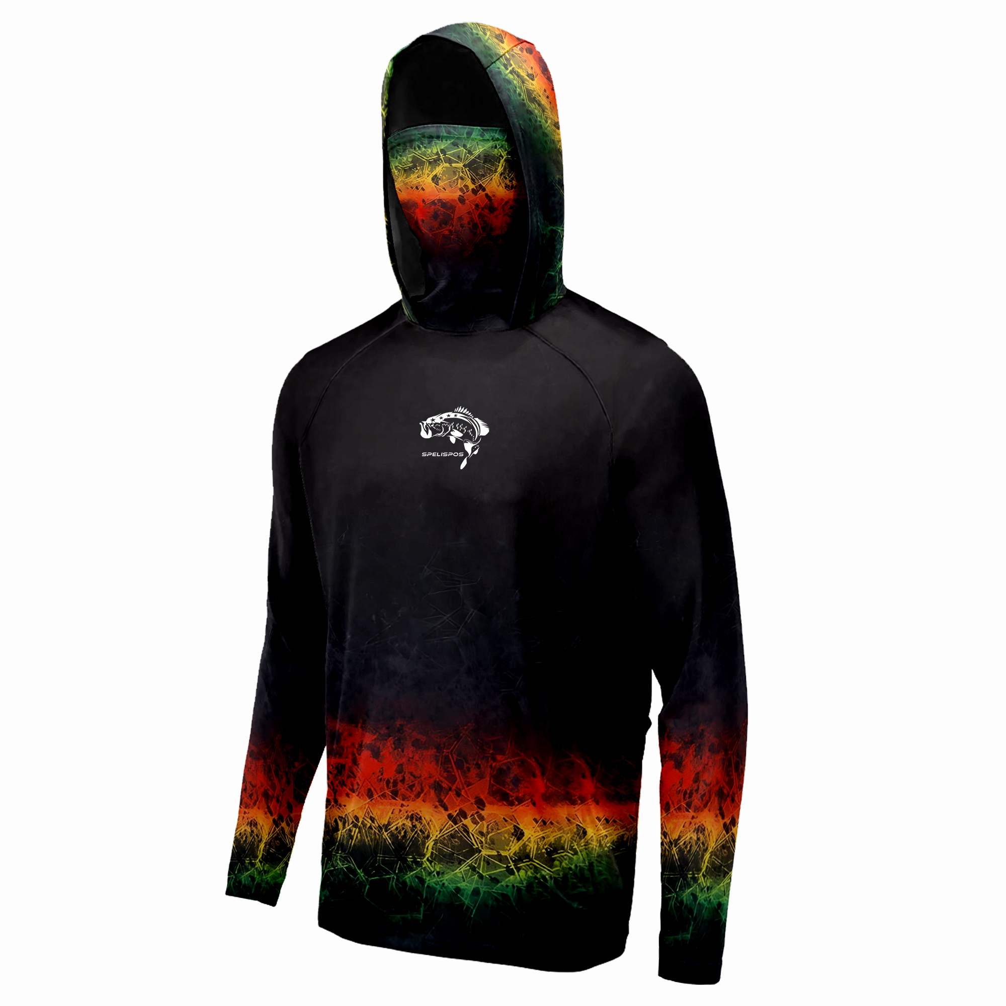 Fishing Shirt Red Hoodie Mask  - Fishing Mask Sun Protection review and price