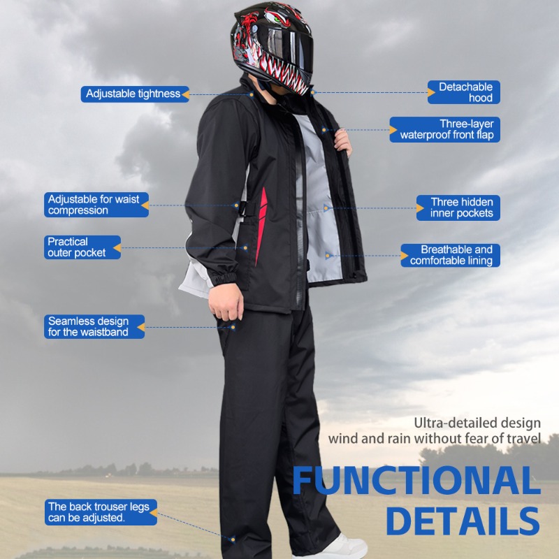 Motorcycle Raincoat Suit Men U - Fishing Jacket Waterproof review and price