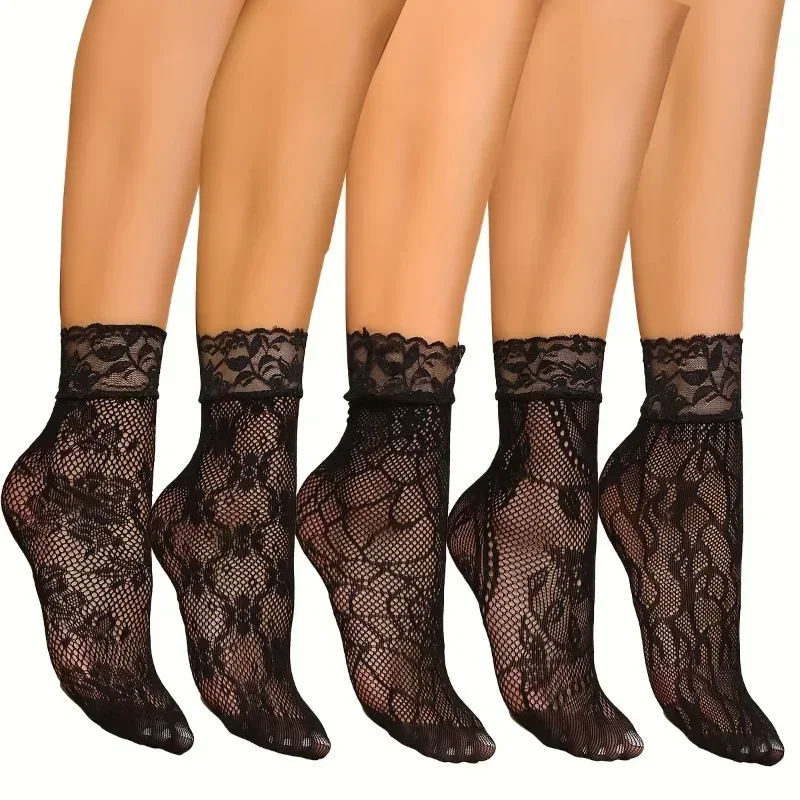 5 Pairs Floral Lace Socks Thin - Fishing Socks review and price