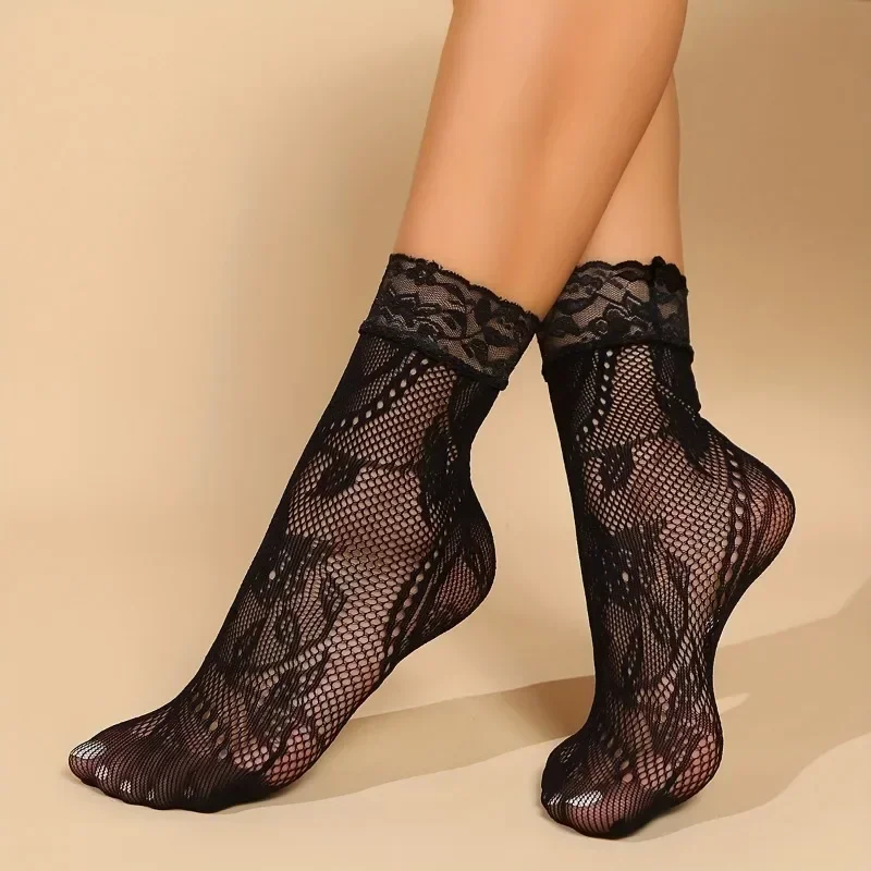 5 Pairs Floral Lace Socks Thin - Fishing Socks review and price