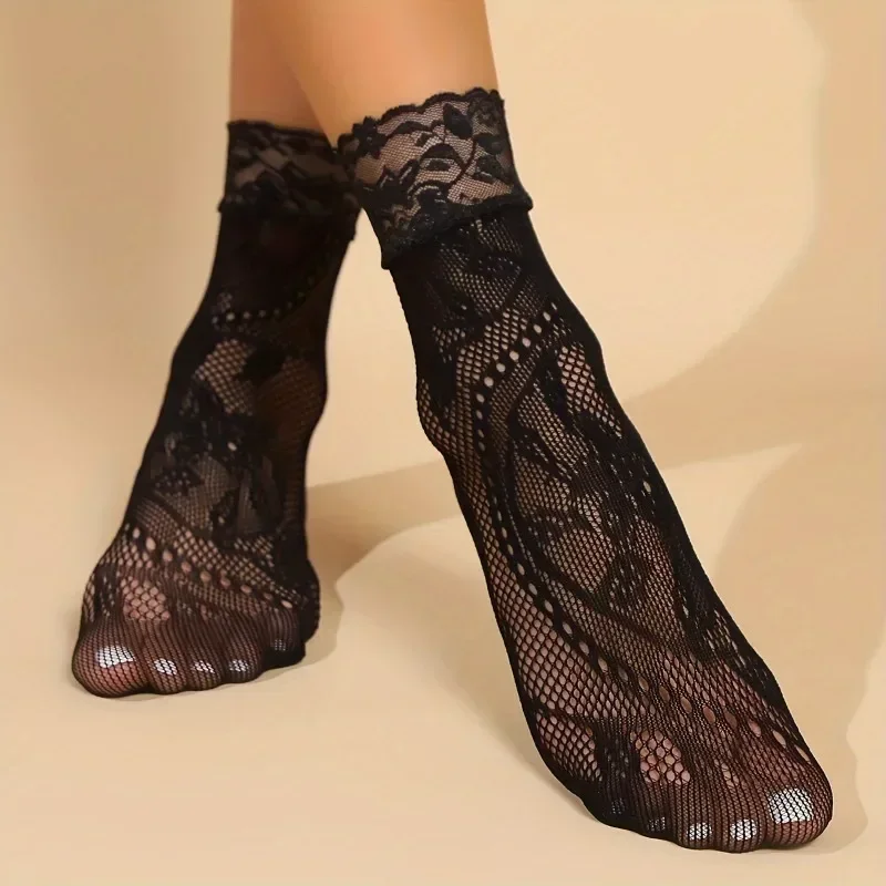 5 Pairs Floral Lace Socks Thin - Fishing Socks review and price