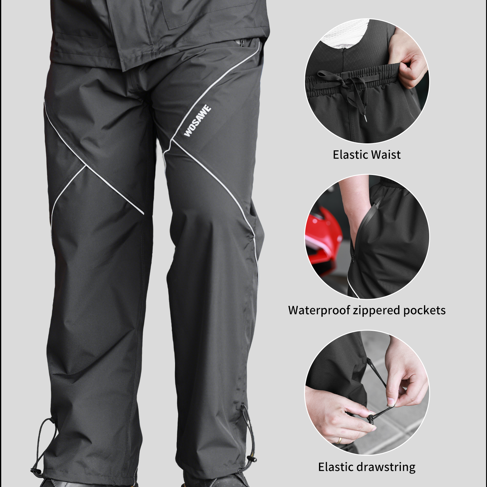 WOSAWE Cycling Rain Pants Wate - Fishing Rain Suit review and price